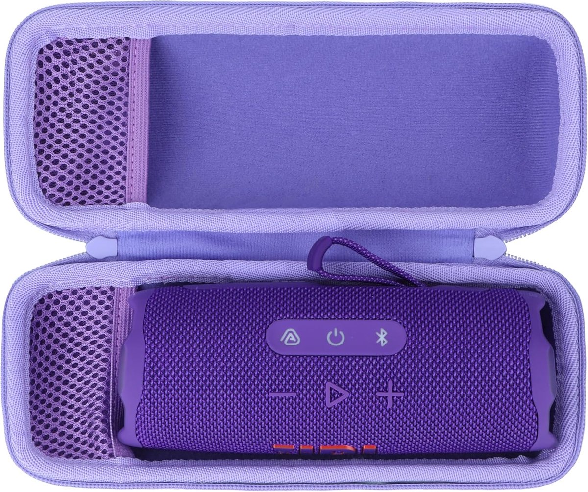 SnelShoppen - Waterdichte Hard Case voor Bluetooth Speaker - Geschikt voor JBL Flip 7, Flip 6, Flip 5, Flip 4 - Paars - Draagbare Bescherming voor Fee