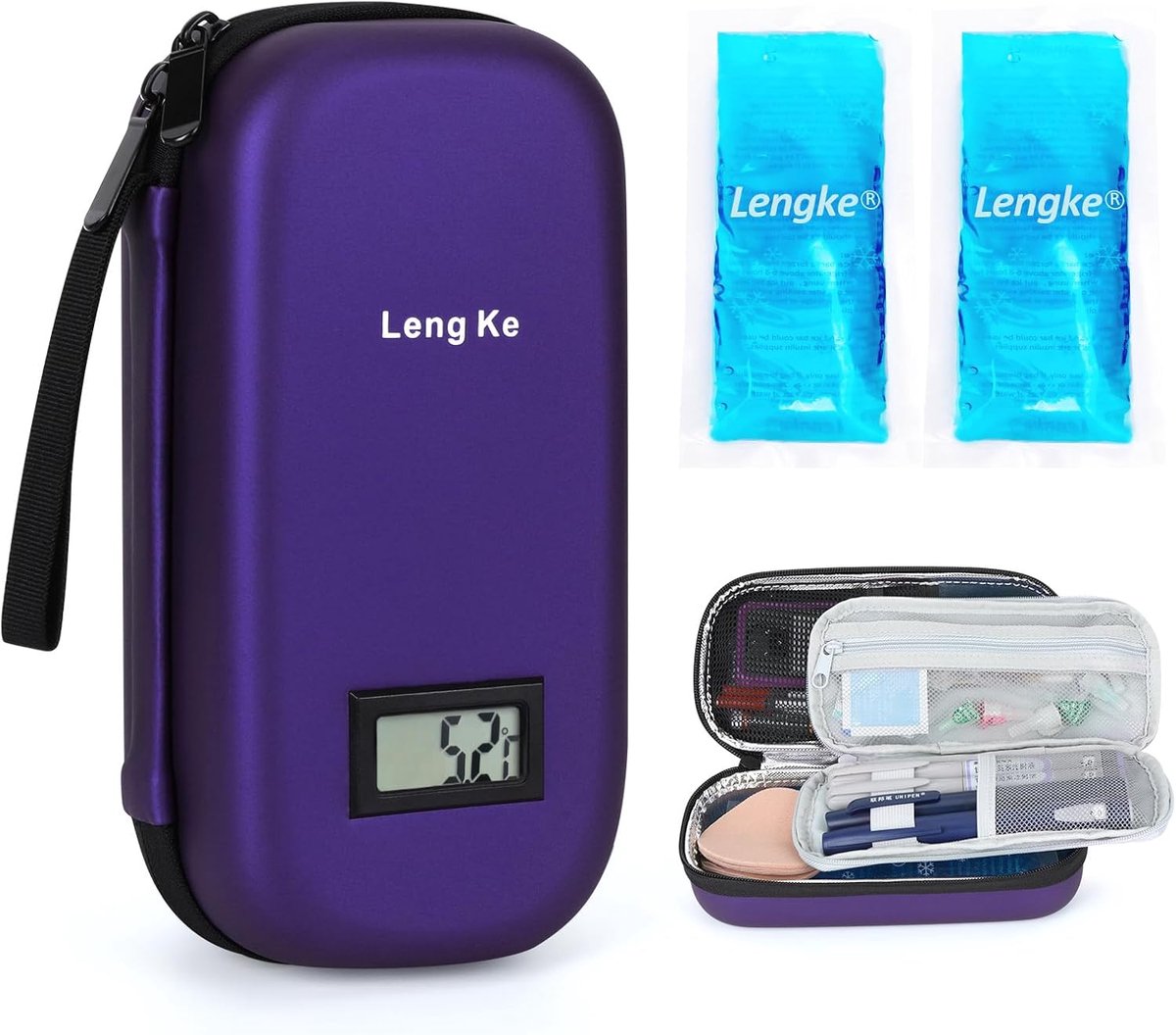 YOUSHARES Insulin EVA Cooler Case with Ice Packs, Purple, Purple - ShopVlot