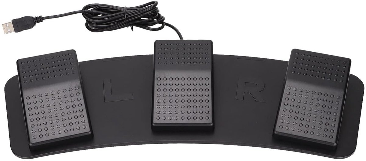 SnelShoppen - Drievoudig Voetschakelaarpedaal USB, Gaming Toetsenbord Muiscontroller, Multifunctioneel Pedalen voor OS X, Brede Comfortabele Voetbedie