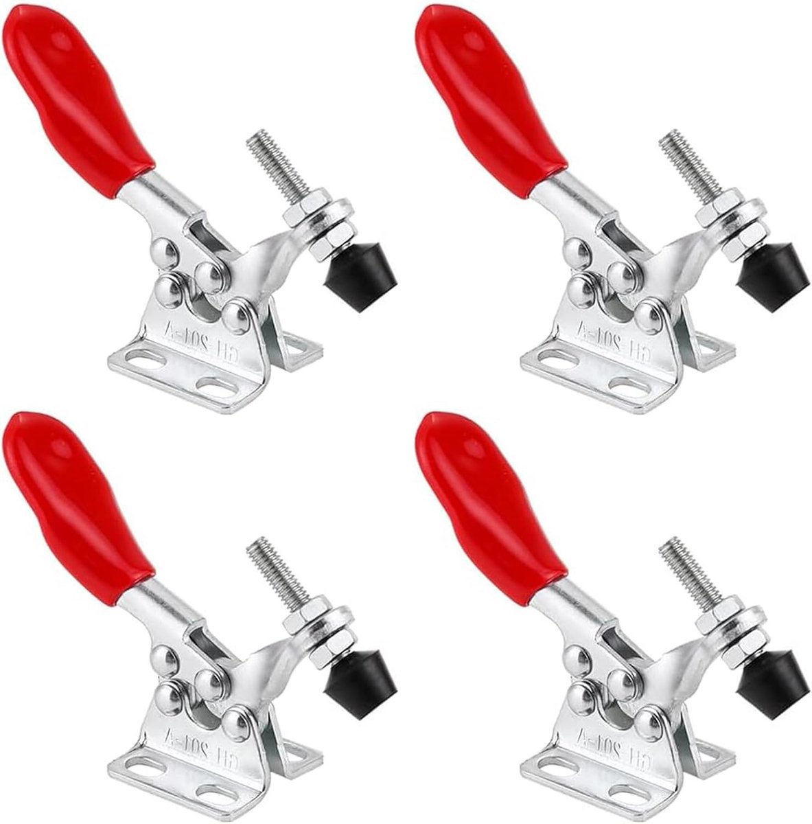 SnelShoppen - 4 Stuks Knie Hef Tensioners, Snelle Ontgrendel Toggle Klem Horizontaal voor Lasmachine, Houtbewerking, RVS, met PVC Handvat