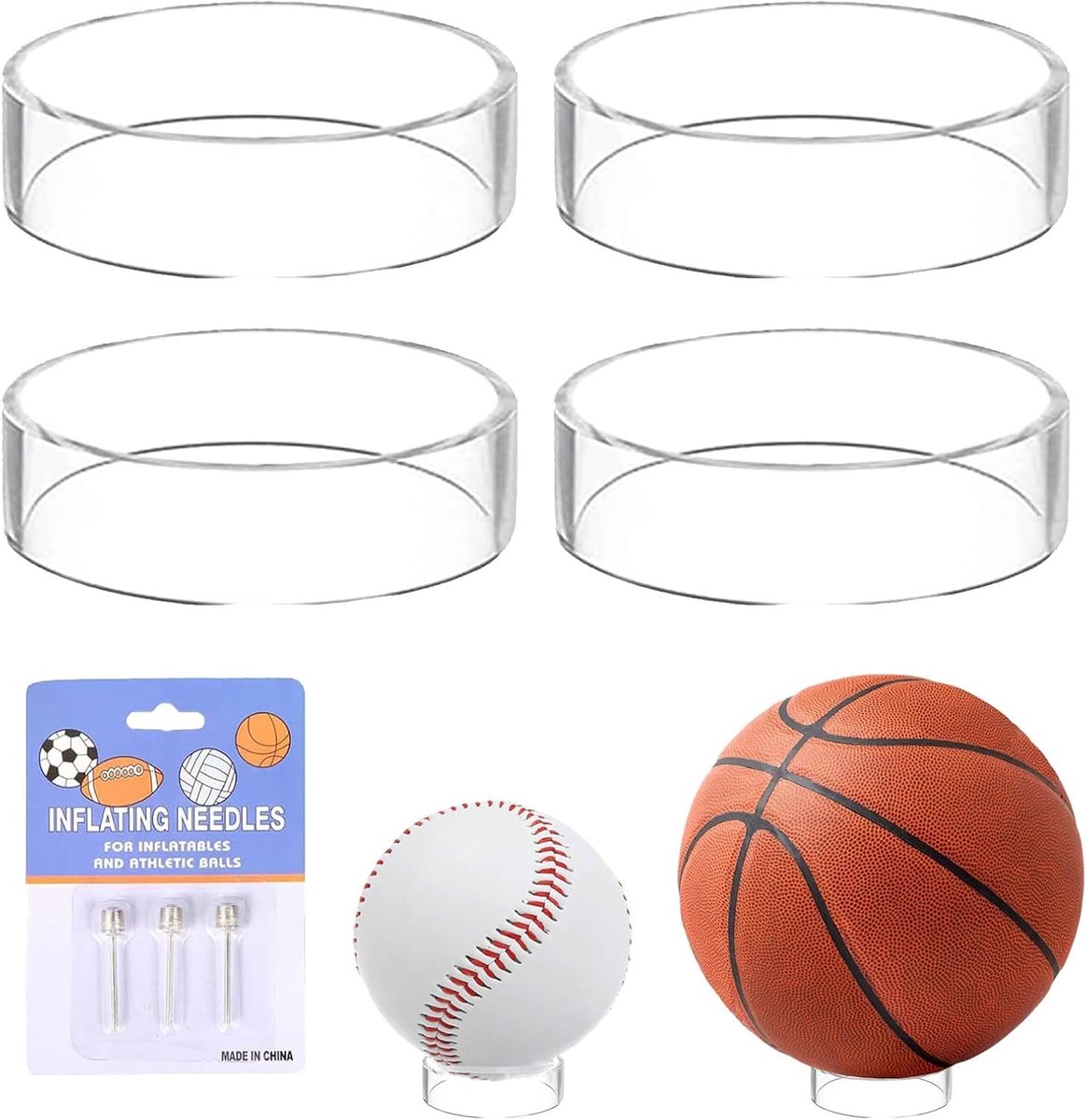 5 Pcs Acrylic Ball Holders, Ball Stand, Football Holder, Football Holder, Ball Stand, Football Holder for Playing - ShopVlot