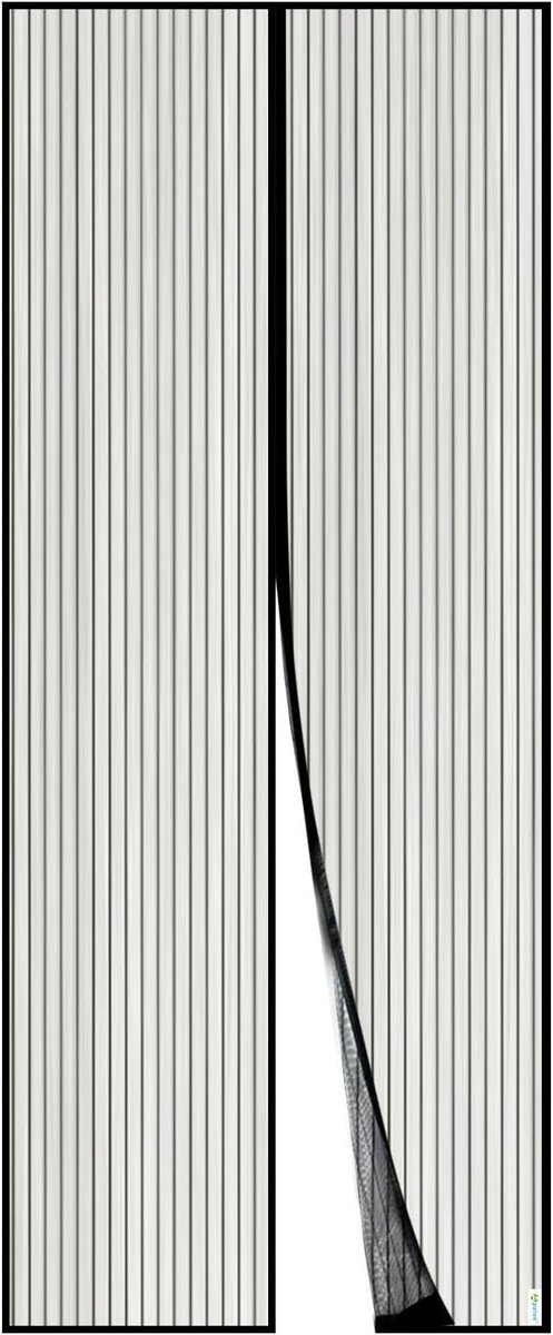 Vliegenhor voor Deur met Magnetische Sluiting, Insectenwering voor Balkon en Terras, Eenvoudig Te Monteren Zonder Boren (85x210cm, Zwart)