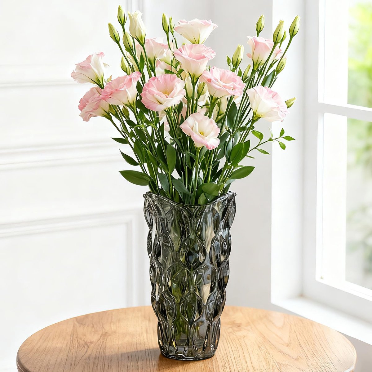Omgoods - Moderne Glazen Vaas voor Bloemstukken, 24 cm Hoog