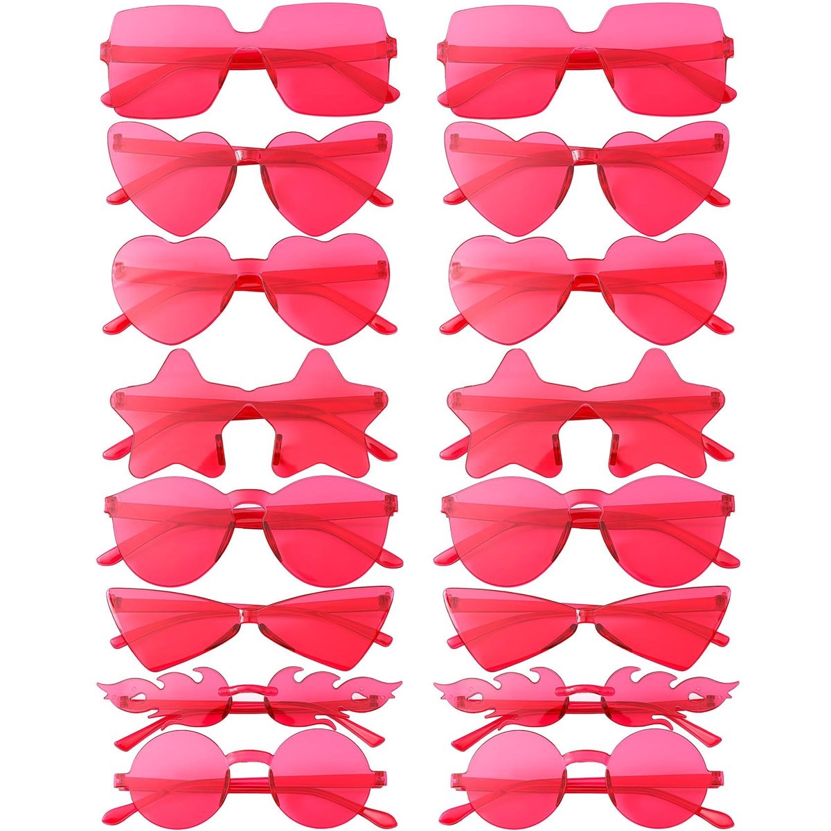 Omgoods - Set van 16 Retro Zonnebrillen voor Feestjes