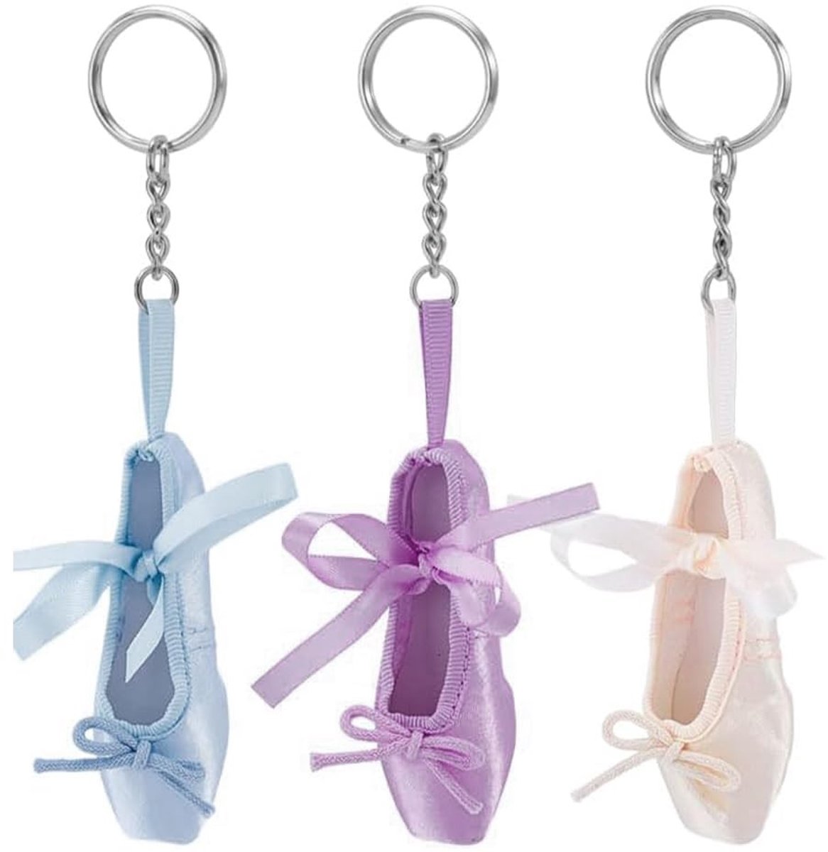 Omgoods - Set van 4 Mini Ballet Schoen Sleutelhangers in Diverse Kleuren