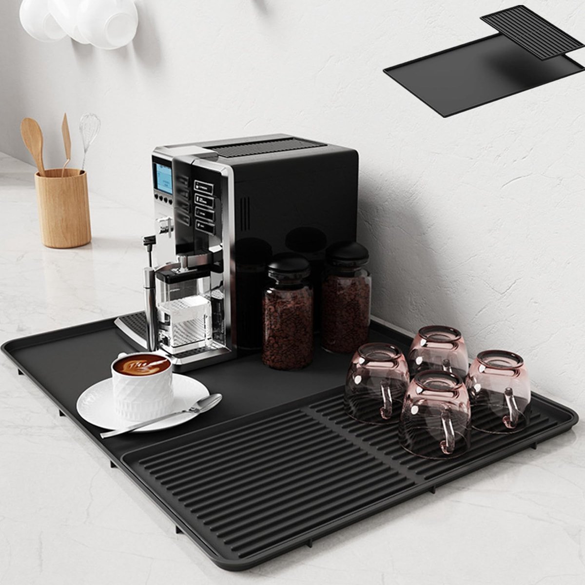 Omgoods - Silicone Bar Mat - 2-in-1 Antislip Droogmat en Warmtebestendige Tafelbescherming