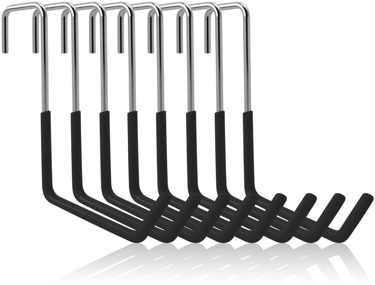 Omgoods- Garagehaken 8 stuks - Robuuste Fietshouder - Antislip - Krasbestendig - Tot 30 kg - Geschikt voor Fietsen/Tuingereedschap