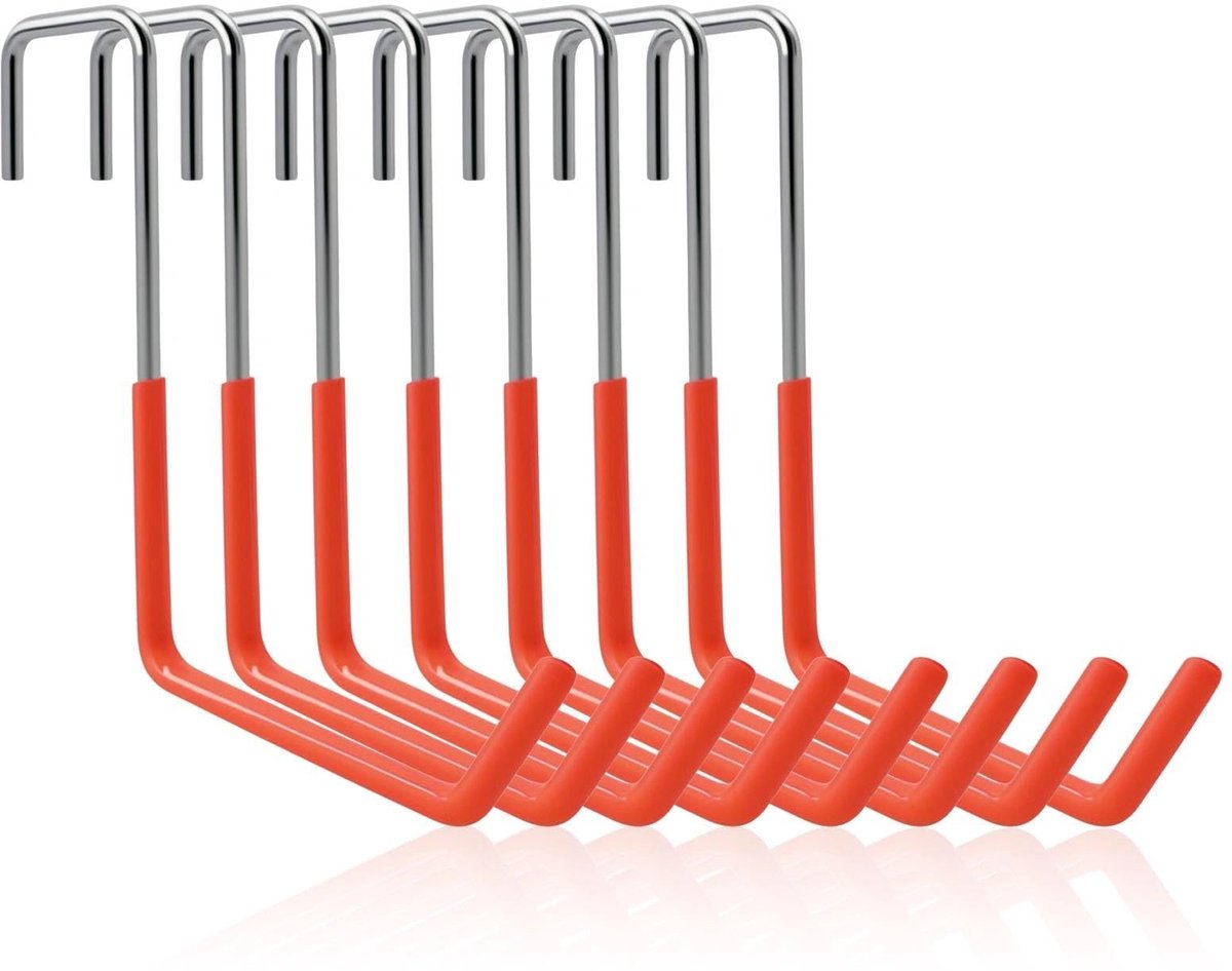 Omgoods- Fietsophangingen 8 stuks - Garagehaken - Robuuste Fietshaken - S-vormige Haken - Antislip - Tot 30 kg draagvermogen