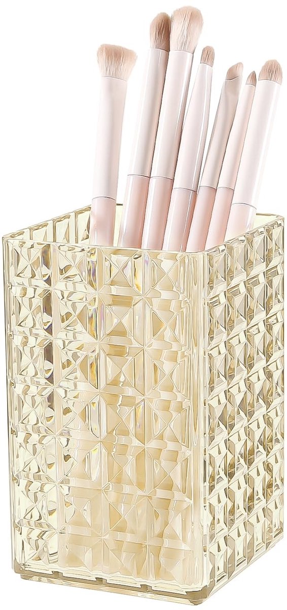 Omgoods - Make-up Borstelhouder Organizer - Acryl Beker met Diamant Gestreept Ontwerp