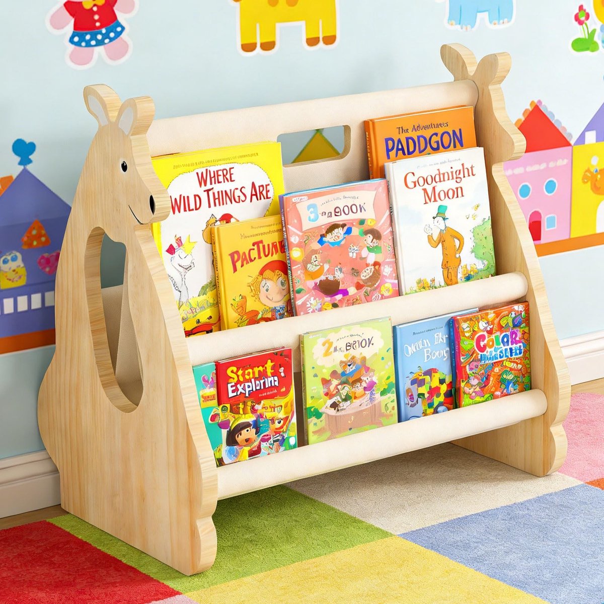 Omgoods - Kinderboekenrek van Hout voor Kinderen