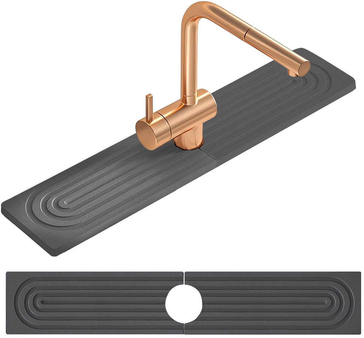 Omgoods - Keuken Wasmat van Diatomiet, Splash Guard voor de Gootsteen, 60 x 10 cm