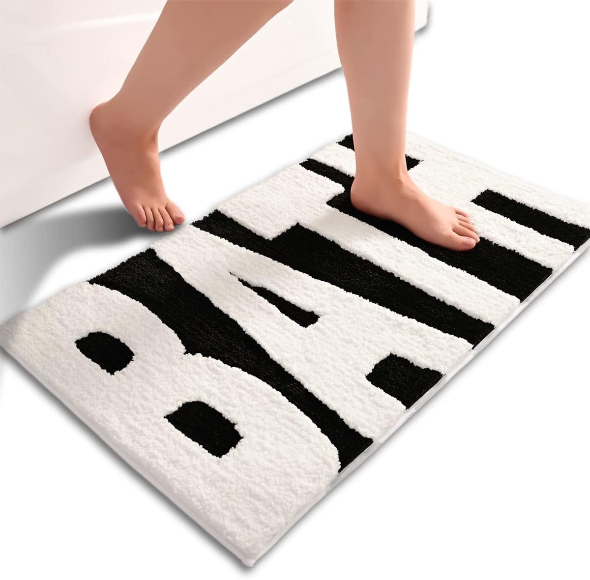 Omgoods - Zwart-Witte Badmat met 3D Effect 40 x 60 cm
