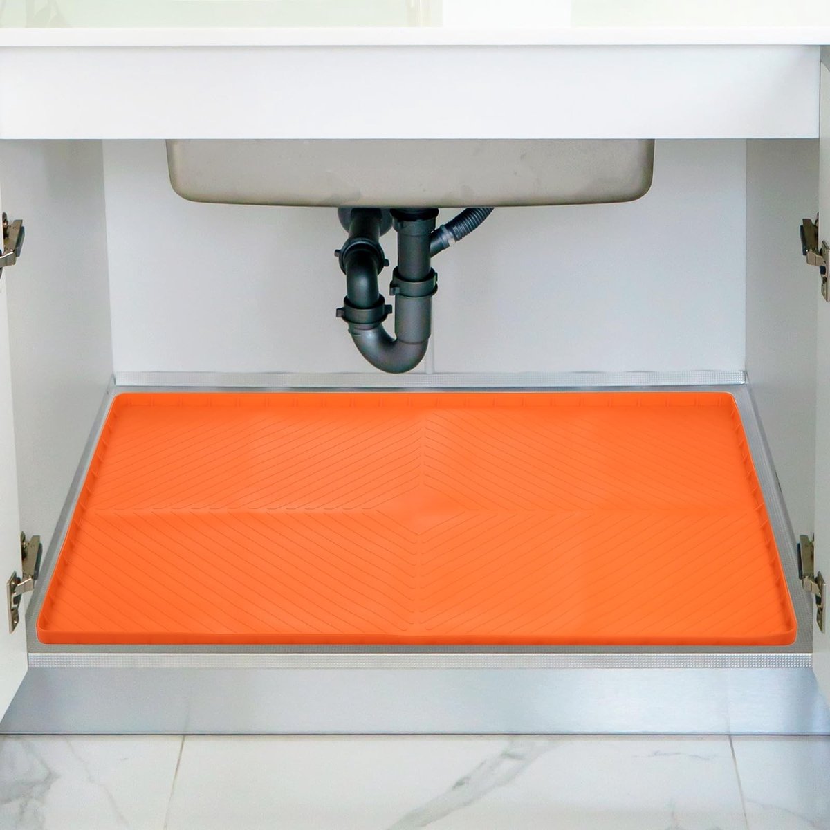 Omgoods - Waterdichte Silicone Onderkastmat voor Keuken, 86 x 56 cm, Oranje