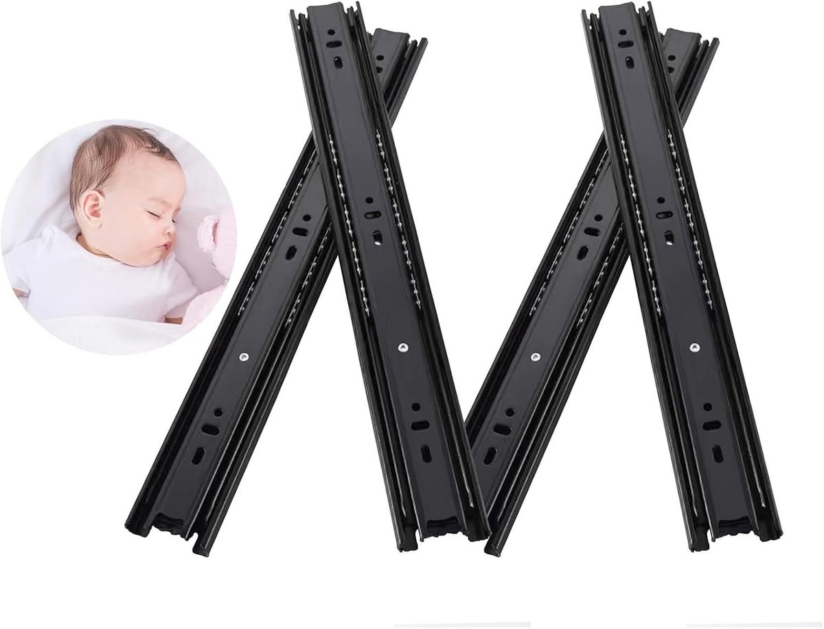 Volledige Uittrekbare Ladegeleiders, 14" (350mm) Zware Kastenrails tot 100lbs, Ideaal voor Keuken, Vervangende Glijrails en Ball Bearing Mechanisme
