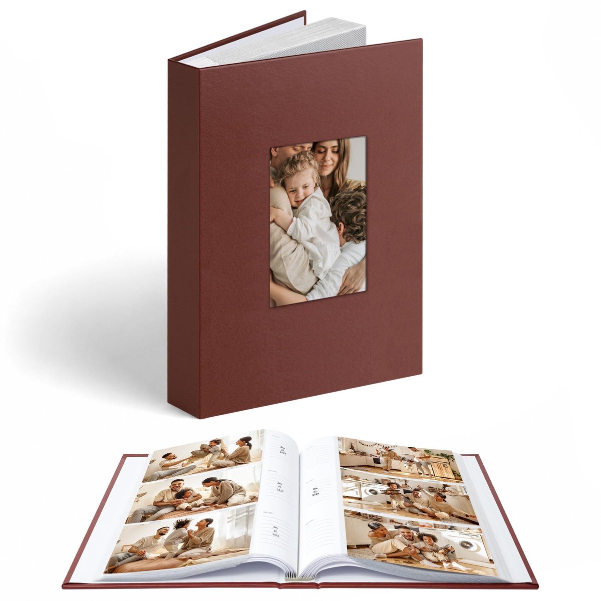 Omgoods - Fotoalbum voor 300 Foto's met Venster en Faux Leder