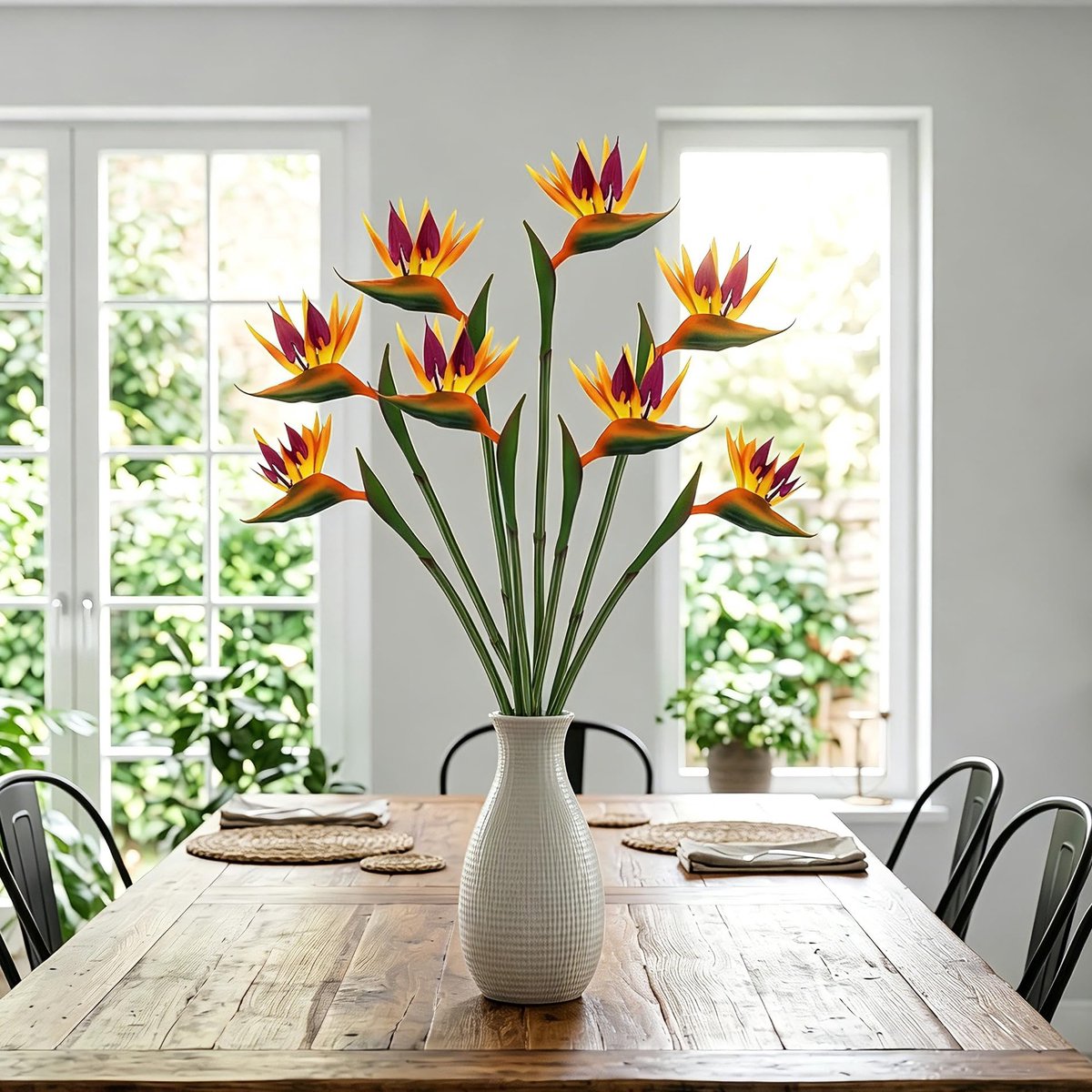 Omgoods - Set van 8 Kunstmatige Paradijsvogels voor Decoratie