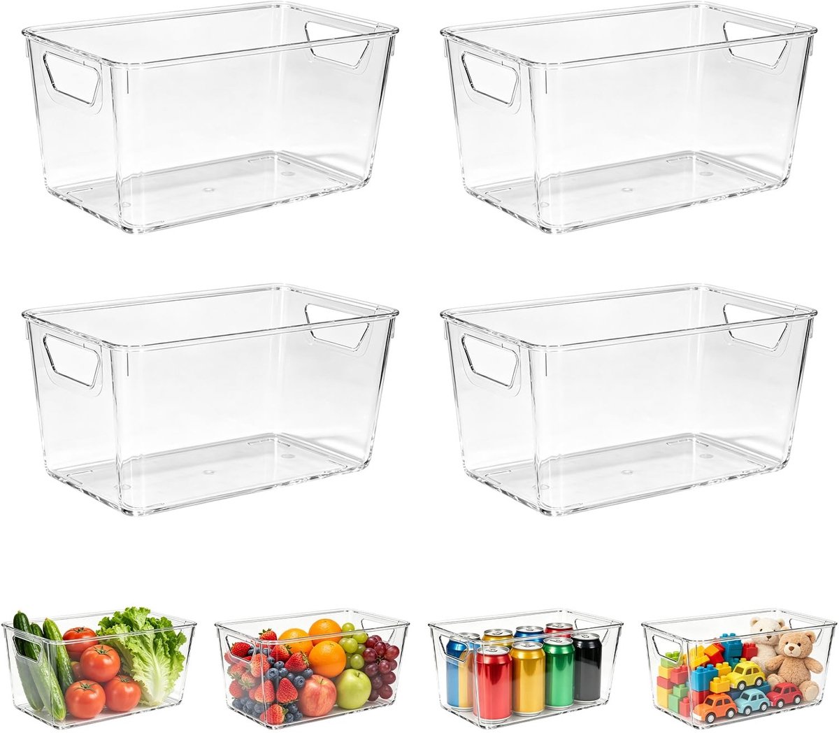 Omgoods - Set van 4 Koelkastorganizers voor Keuken en Laden