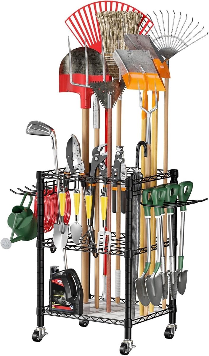 Omgoods - Tuin Gereedschap Houder met 35 Slots en Staal Grate