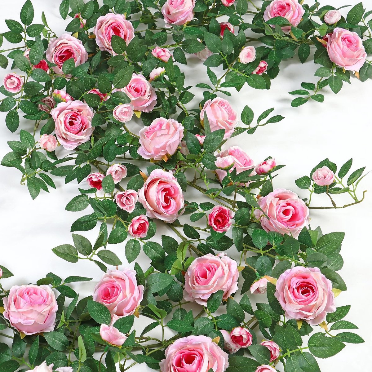 Omgoods - Set van 2 Kunstbloemenslingers voor Decoratie