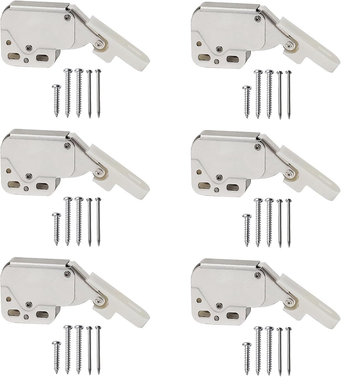 6 stuks deursloten, vergrendeling, kasten, deursnappers, klemsluiting, deur met schroeven, meubelsnapper, veersluiting voor keukenkast, kledingkast, ramen