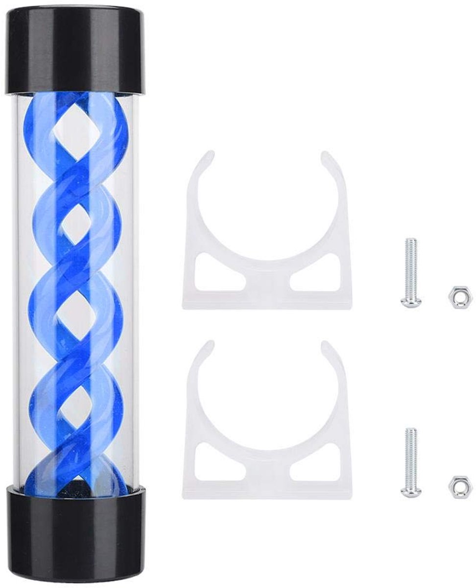 Reservoir voor waterkoeling G1/4 met schroefdraad, T-virus-cilinderkoeltank voor computerwaterkoeling, voor desktop, 200 mm, rood/groen/blauw (blauw)