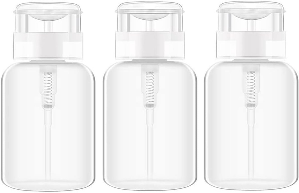 3 stuks doseerflessen van 200 ml, geschikt voor nagellakverwijderaar, make-upverwijderaar, gezichtstoner, olie met lage dichtheid