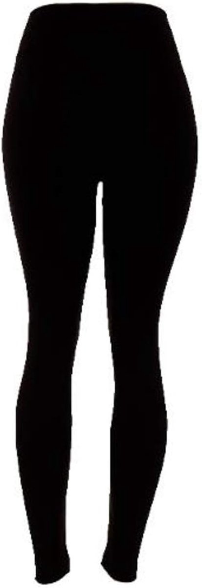 Leggings met faux gevoerde leggings, gebreid, dik, slank, super elastische panty, zwart, One size