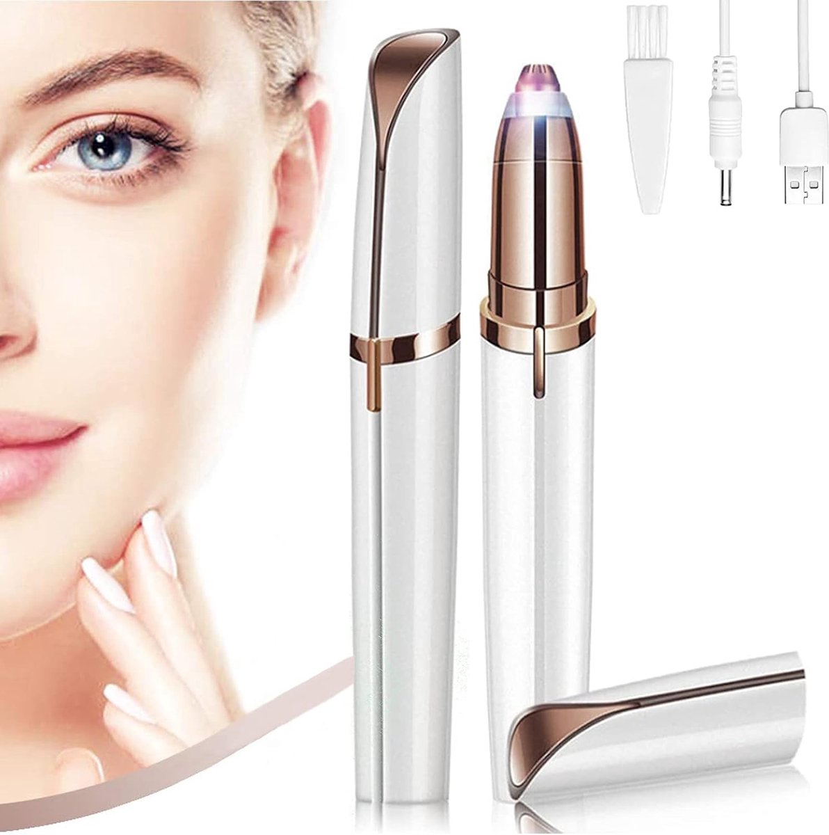 Oplaadbare wenkbrauwtrimmer - mini-trimmer voor vrouwen - voor gezichtshaar en lichaam - eenvoudig in gebruik - SnelShoppen