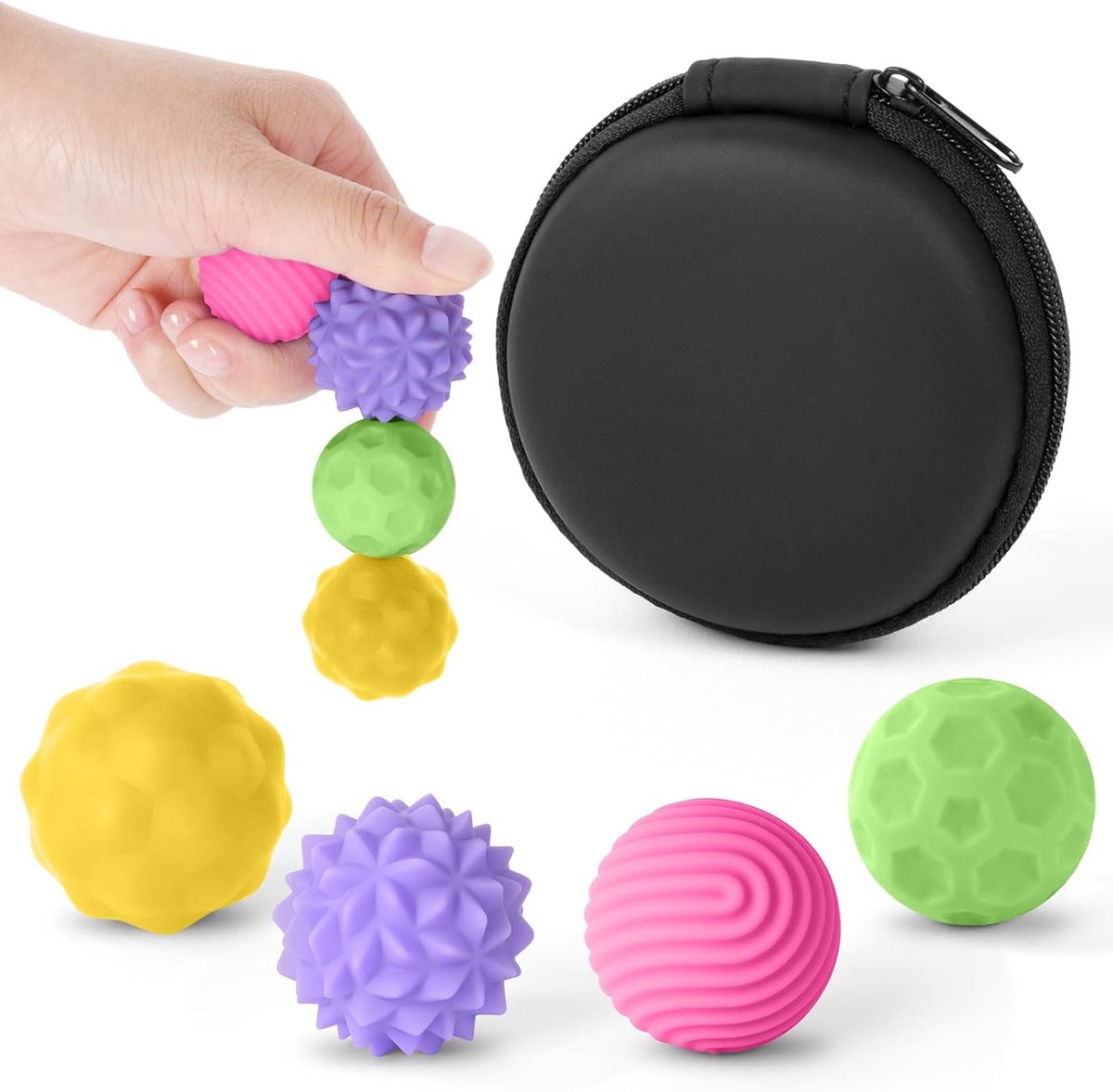 Magnetisch fidget-speelgoed, 4 stuks, siliconen anti-stress ballen, magneetballen, fidget-speelgoed, vingerspeelgoed voor autisme, texturen, sensorisch speelgoed voor volwassenen en jongeren