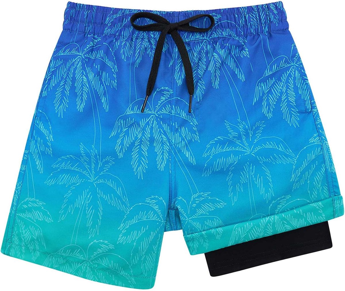 Zwembroek voor jongens Sneldrogende zwemshorts Compressievoering Anti-chafe Boxershort Zwemkleding Strand Boardsurfshorts 7-18 jaar