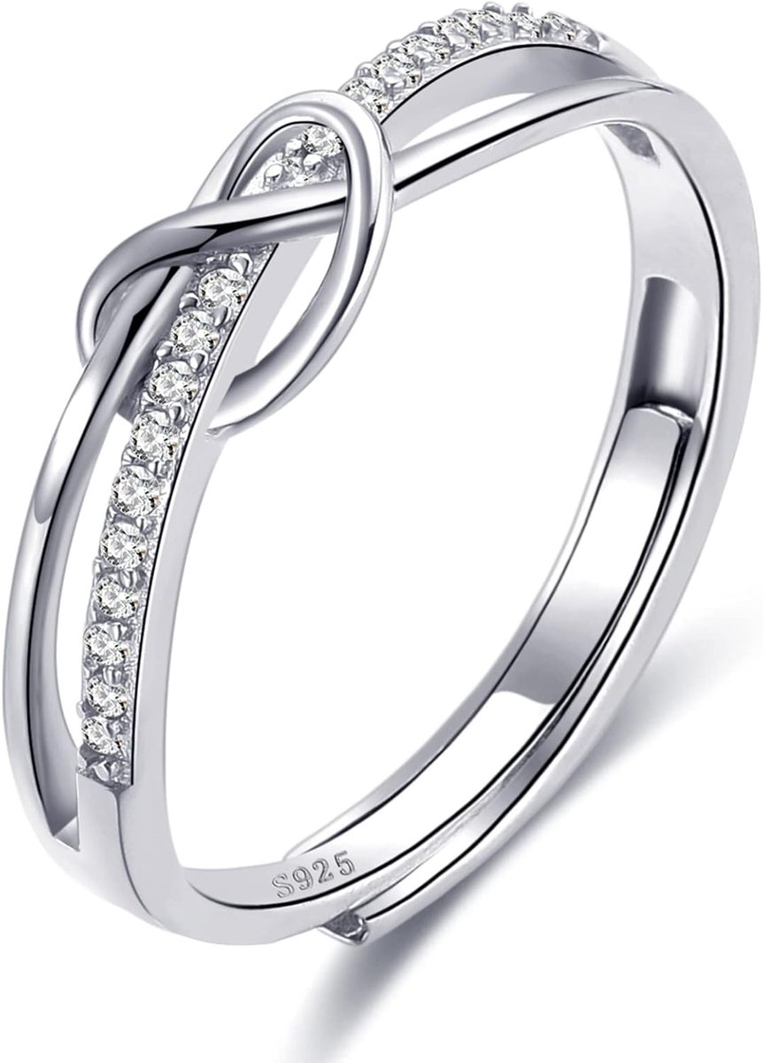 Ringen voor vrouwen liefde knoop ringen verstelbare open veer ringen sieraden geschenken kruisringen voor vrouwen met zirkonia