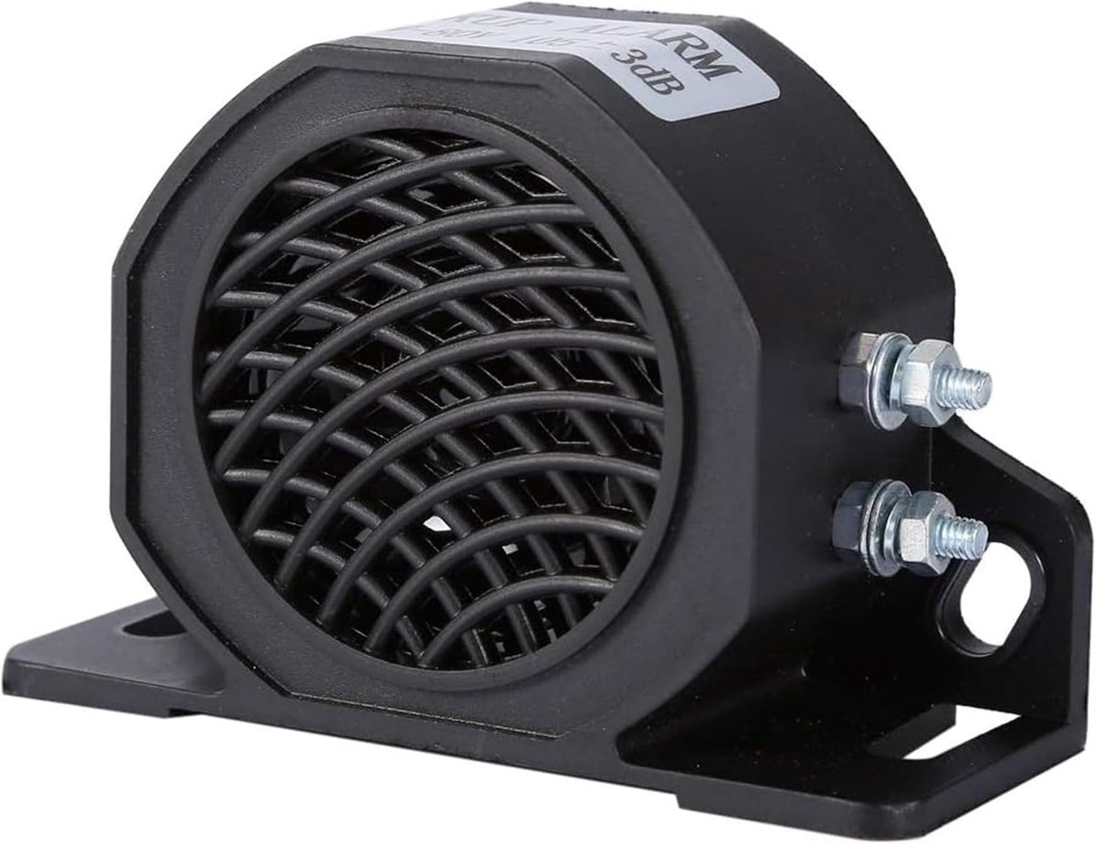 SnelShoppen - Universele Achteruitrij-alarm 12-80V 105dB - Robuuste Voertuig Piepende Sirene - Voor Auto, Truck en Zware Voertuigen - Duurzaam Nylon M