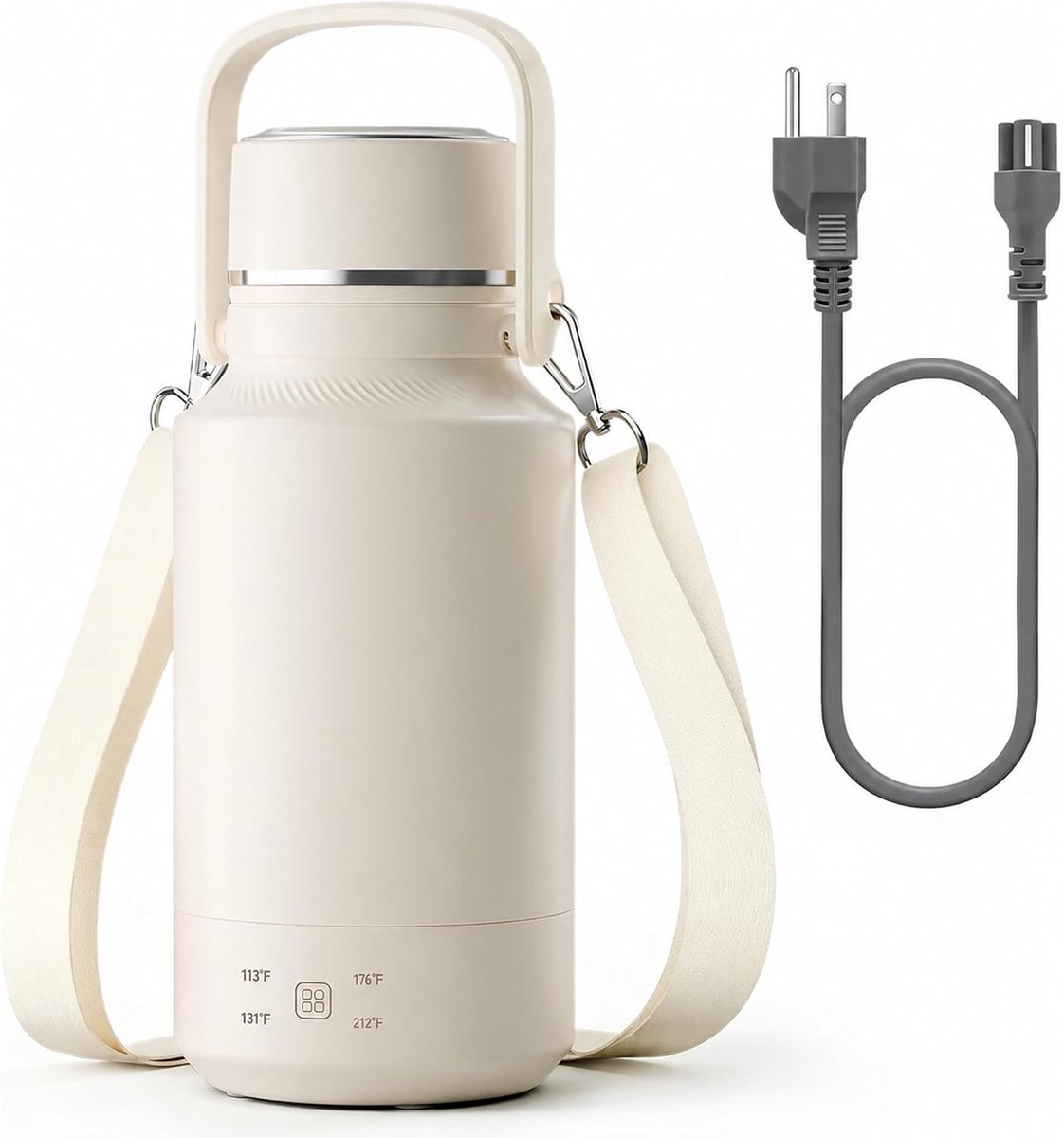 Draagbare Elektrische Waterkoker 1L - 4 Temperatuurstanden - 8 Uur Warmhoudfunctie - Binnenkant 304 Roestvrij Staal - Geschikt Voor Thee - Koffie En Instant Maaltijden Thuis - Kantoor - Slaapzaal En Hotel