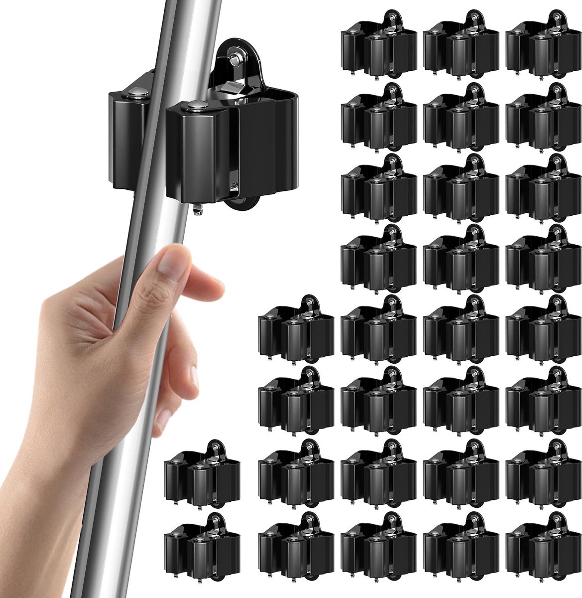 Omgoods - Wandhouder voor Moppen en Bezem met 30 Stuks