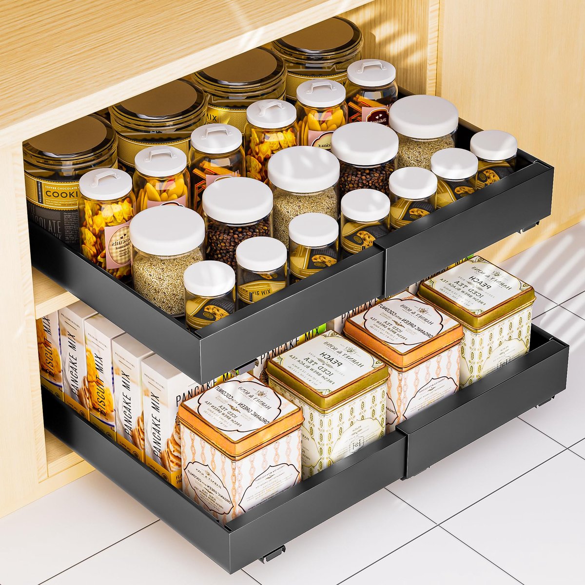 Omgoods - Set van 2 Telescopische Laden voor Keukenkasten