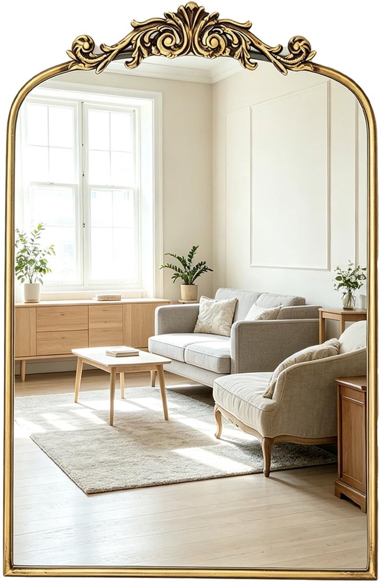 Omgoods - Vintage Gouden Boog Spiegel voor Wanddecoratie