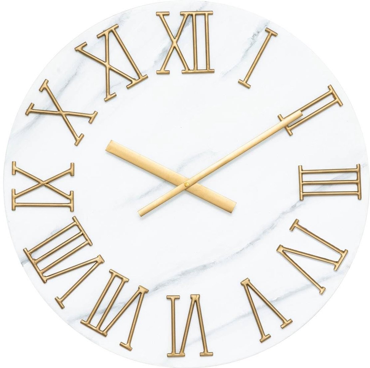 Omgoods - Elegante Wandklok met Marmer Effect en 56 cm Diameter
