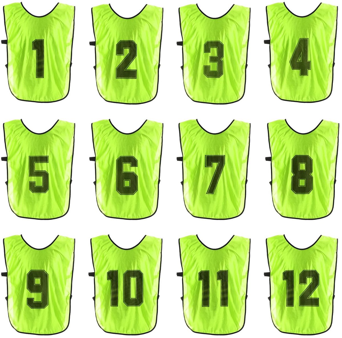 Omgoods - Voetbaltrainingsvest 12-Pack Voor Volwassenen, Omkeerbaar en Genummerd