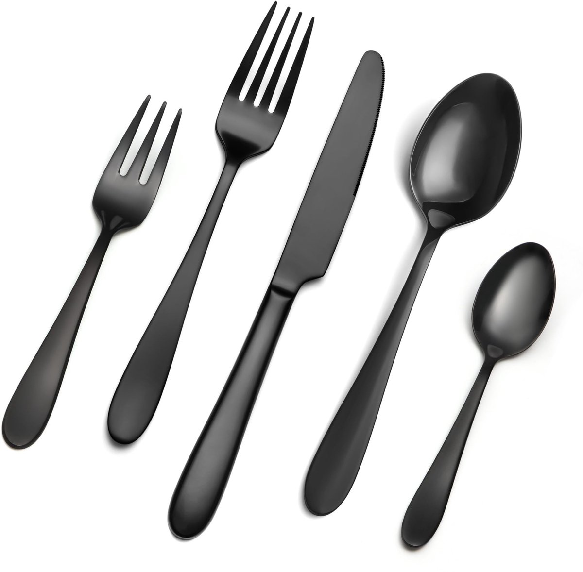 Omgoods - 30-Piece Zwart Bestekset voor 6 Personen