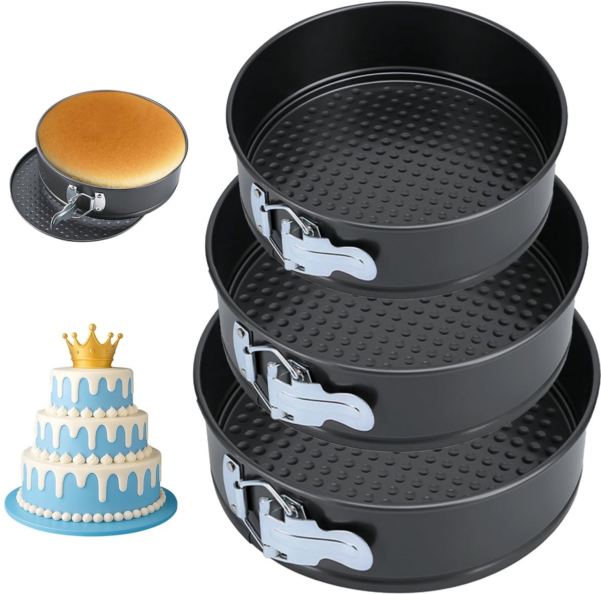 Omgoods - Springvorm Set - 3 Rondes Ø18/20/22 cm