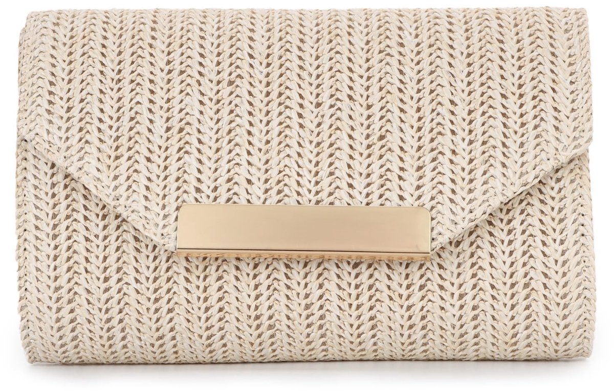 Omgoods - Gevlochten Raffia Clutch voor Dames voor Feesten en Vakanties