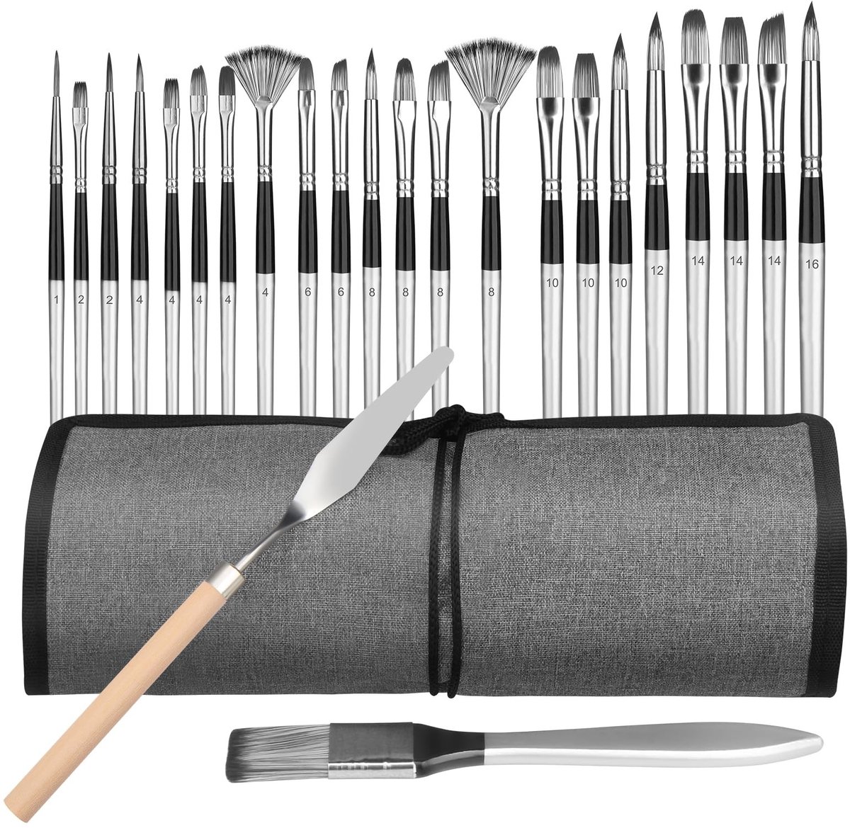 Omgoods - 24-delige Professionele Verfkwasten Set voor Aquarel en Acryl