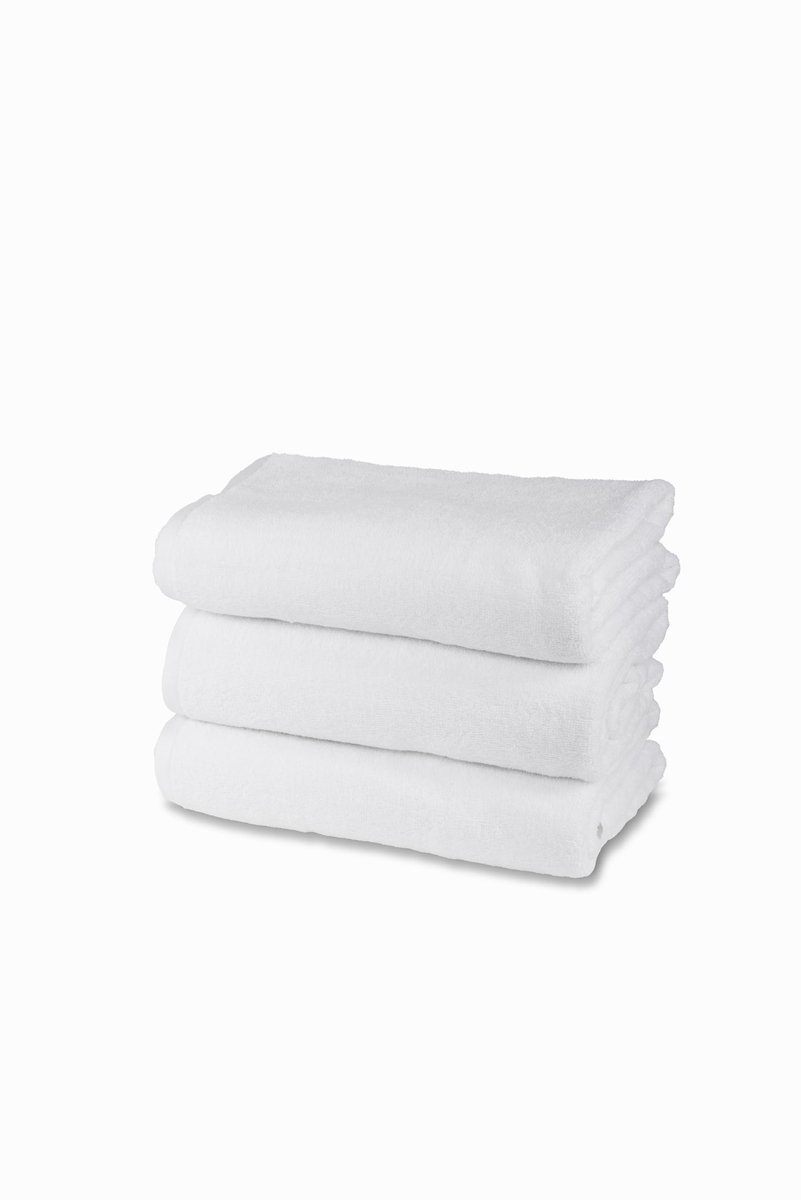 Omgoods - Badstof Handdoekenset van 3 Stuks - 100% Katoen - 60x100 cm - Wit