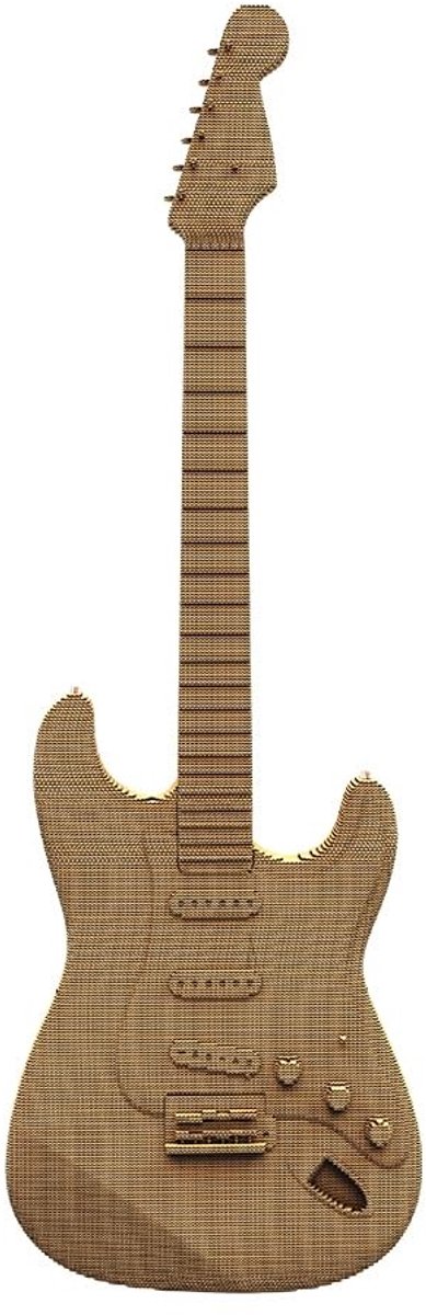 Omgoods - 3D Puzzel van Karton: Gitaar Motief voor Creatieve Geesten