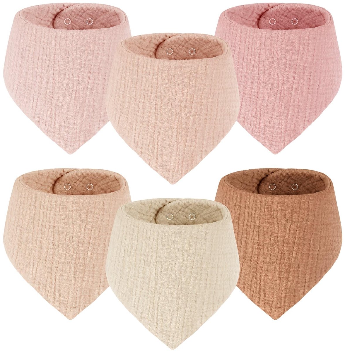 Omgoods - Baby Bibs Triangle Scarf van 100% Katoen Muslin, Set van 6