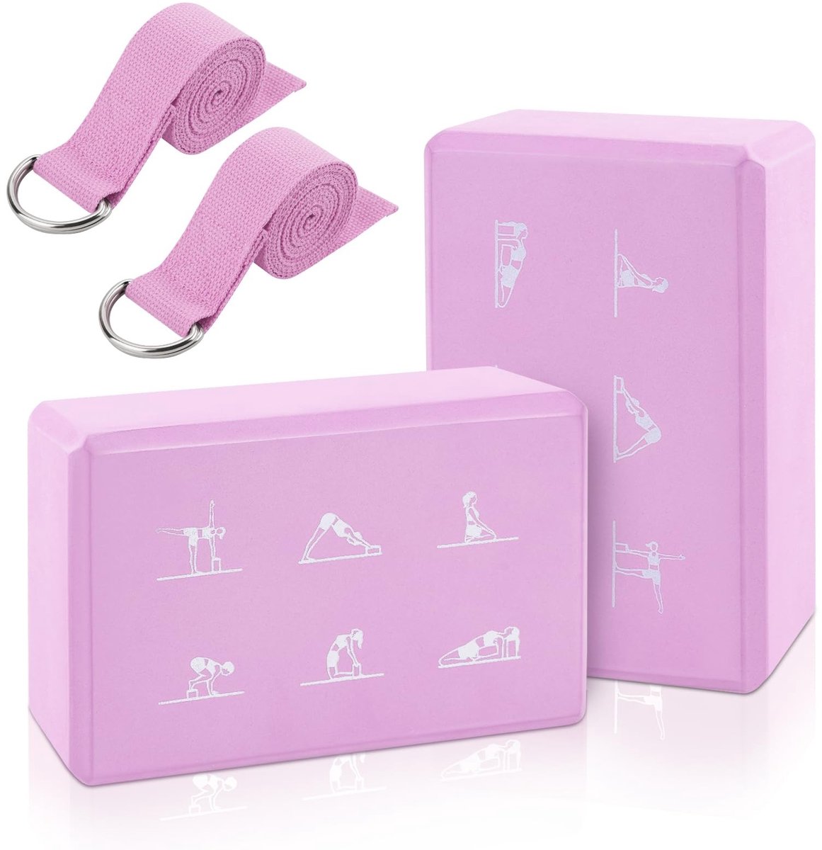 Omgoods - Yogablokken van EVA-schuim met riem - Antislip set voor flexibiliteit