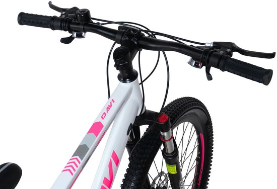 Davi Bonita – Mountainbike – 26 inch – 21 versnellingen – Schijfremmen – Voorvork met vering – Roze/Wit — afbeelding 3
