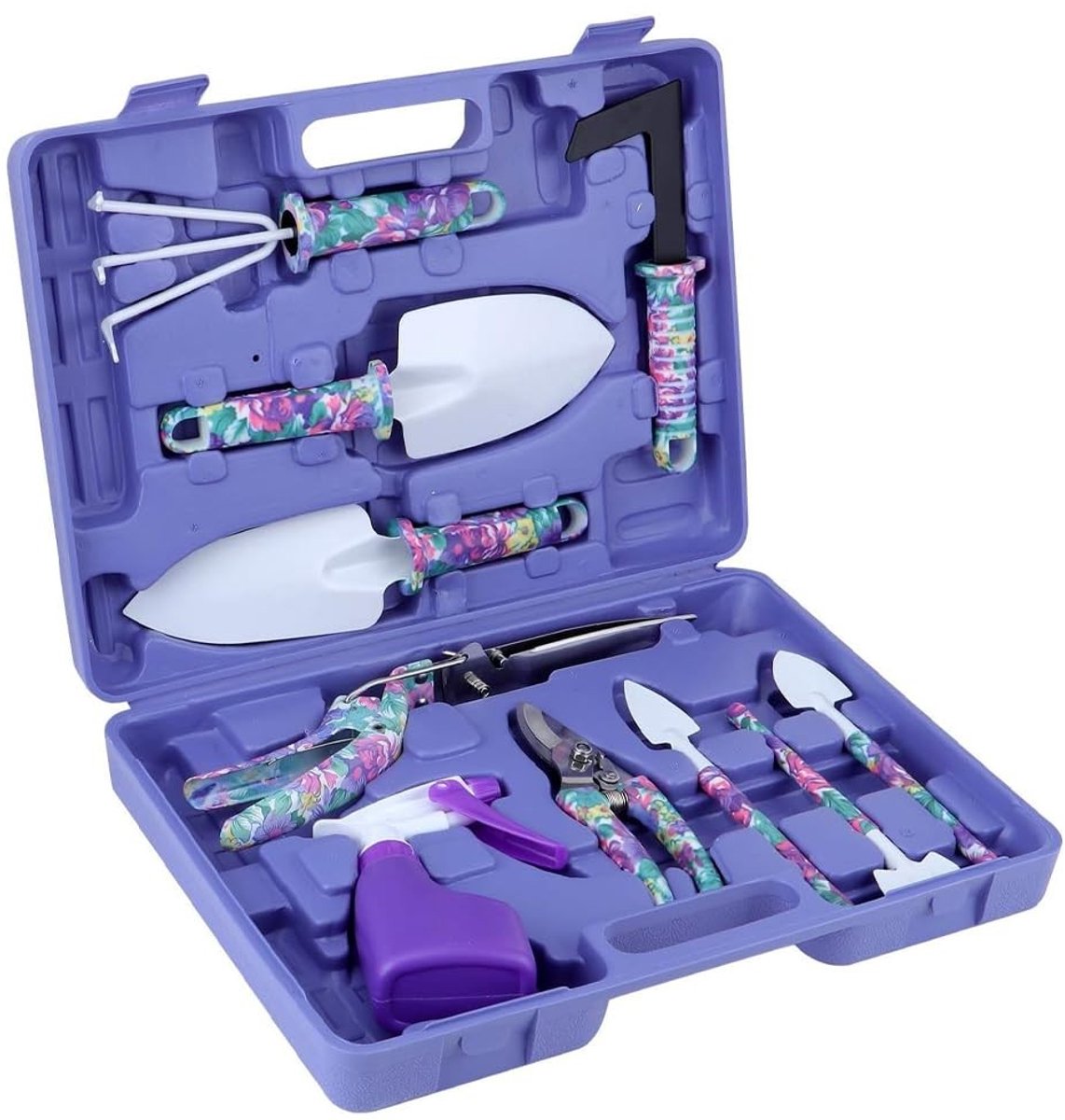 Omgoods - 10-Delige Tuingereedschapset met Opbergdoos en Duurzame Tools