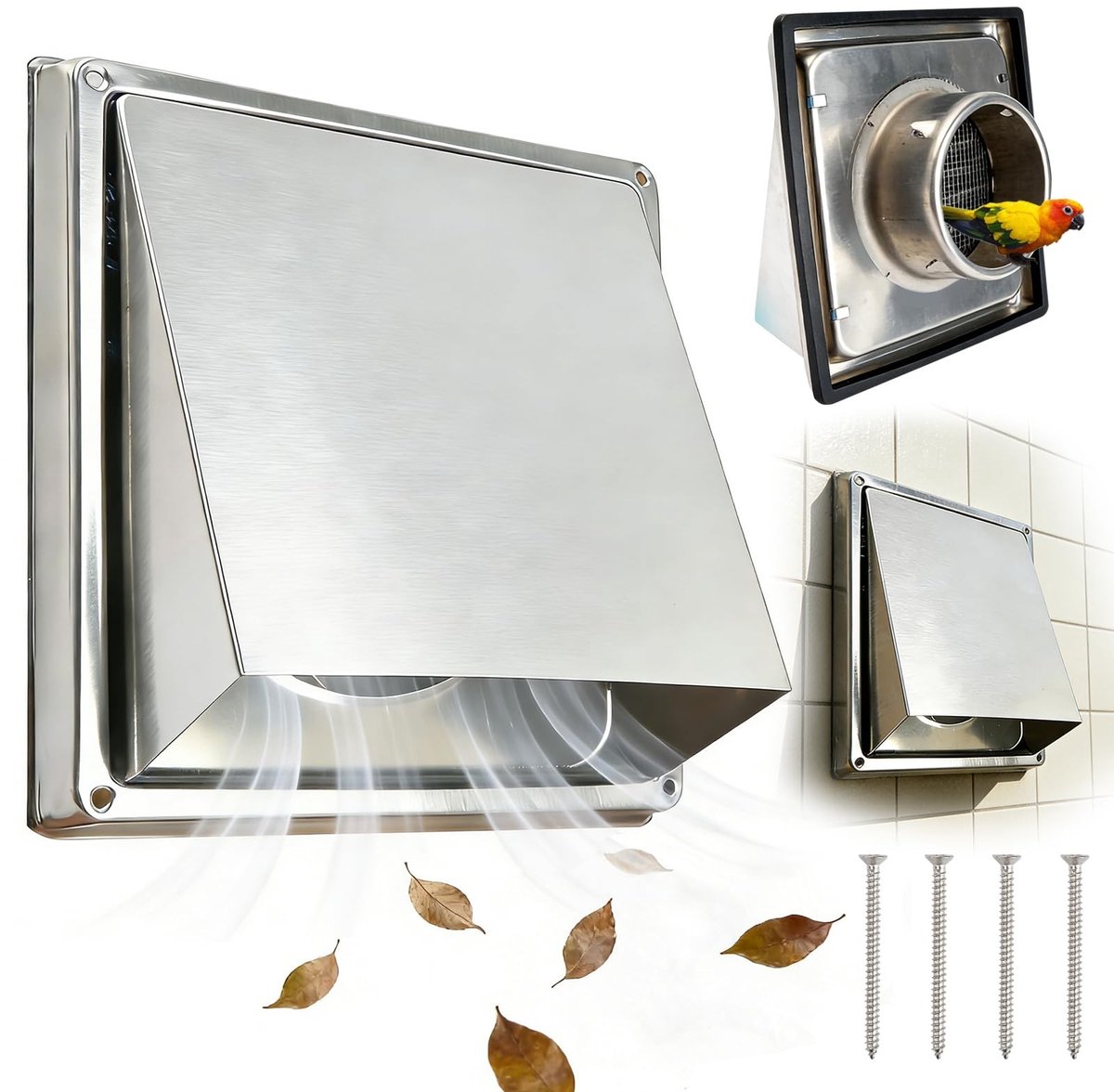 Omgoods - Weerbestendige Ventilatierooster met Controleklep en Insectenbescherming