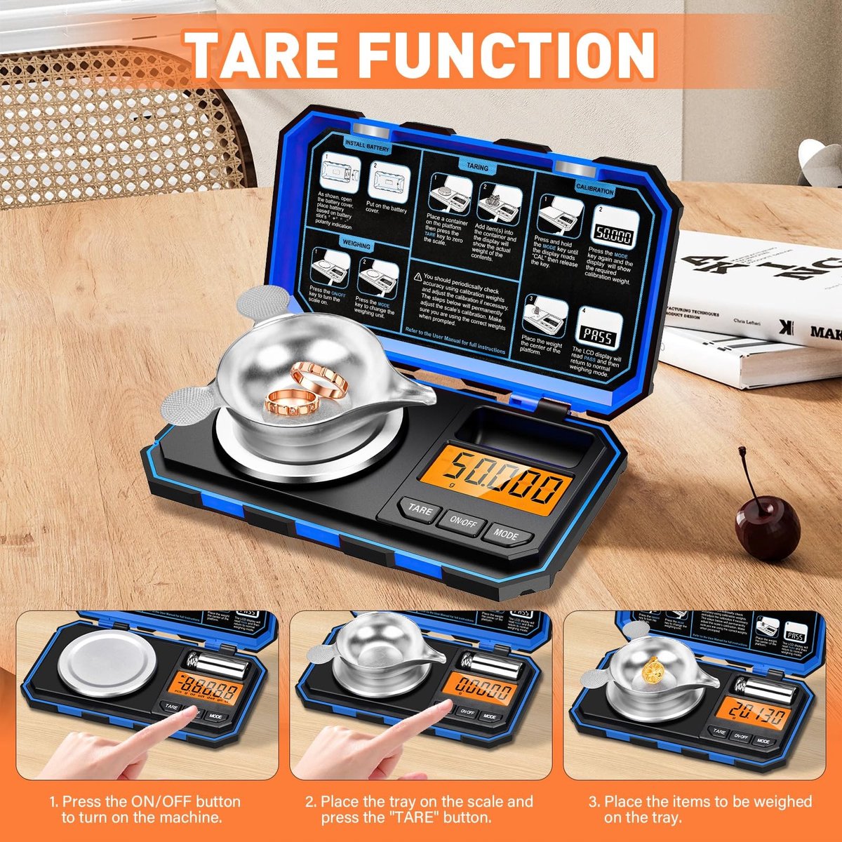 Omgoods - Digitale Precisieweegschaal 50g/0.01g - Voor Poeders, Sieraden, Eten